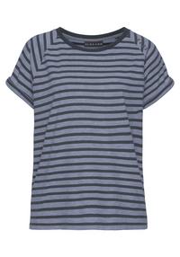 ELBSAND Kurzarmshirt T-Shirt Damen - grau-marine gestreift