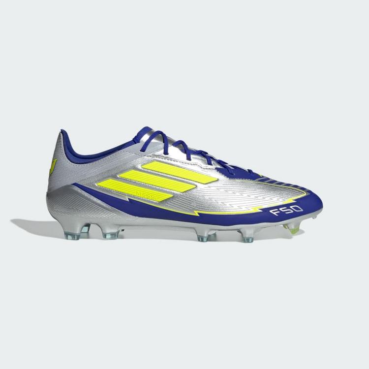 adidas adidas F50 Elite Messi FG Fu&szlig;ballschuh Fu&szlig;ballschuhe - Silver Metallic / Solar Yellow / Lucid Blue - 7 | SportScheck