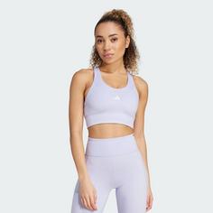 Rückansicht von adidas Run Pocket Medium Support Sport-BH Sport-BH Damen Violet Tone