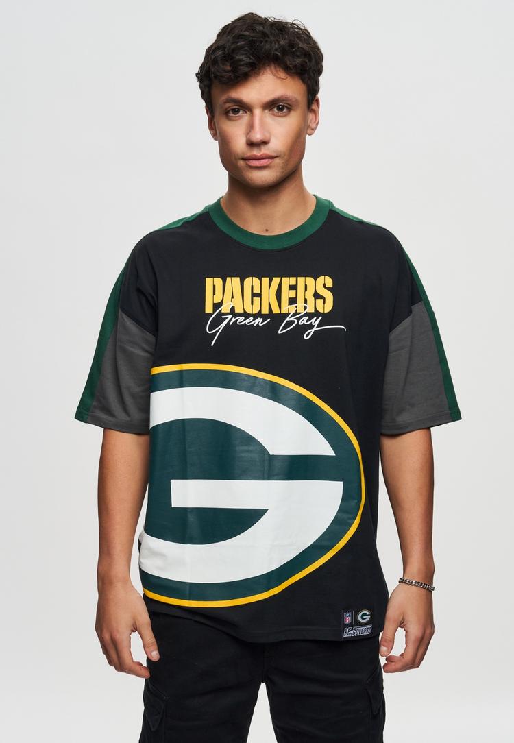 Re:Covered Re:Covered NFL Packers Bay Cut and Sew Oversized Printshirt Herren - Black - 0 | SportScheck