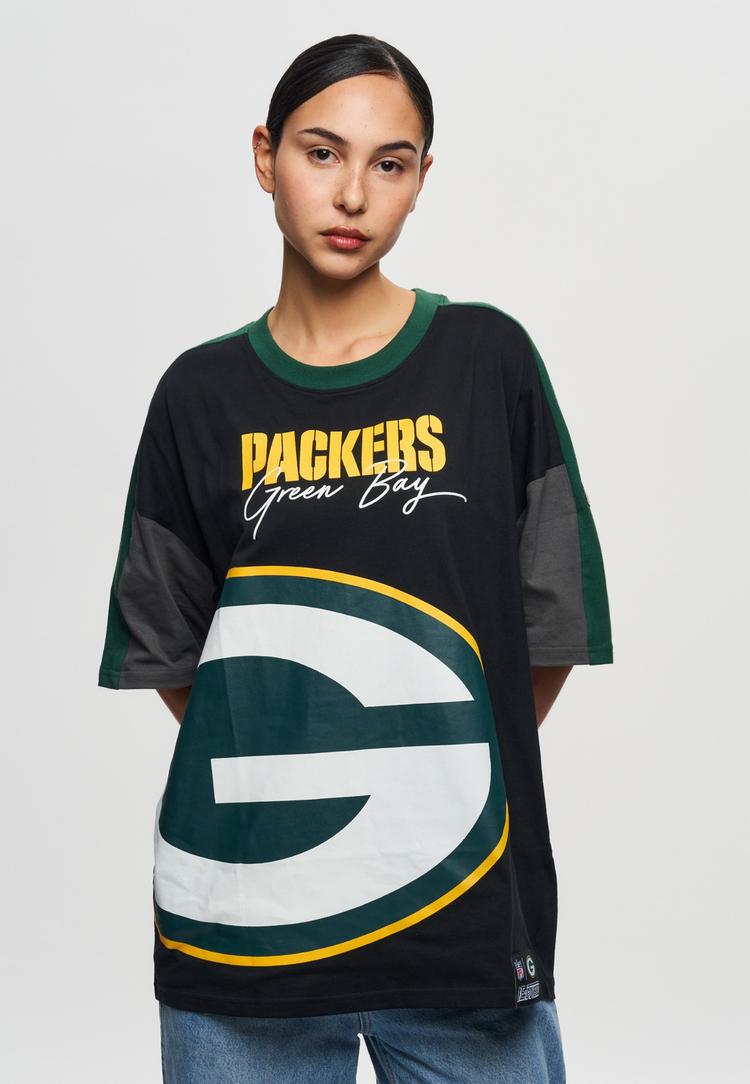 Re:Covered Re:Covered NFL Packers Bay Cut and Sew Oversized Printshirt Herren - Black - 1 | SportScheck