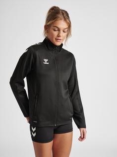 Rückansicht von hummel hmlCORE XK POLY ZIP SWEAT WOMAN Funktionssweatshirt Damen BLACK/BLACK