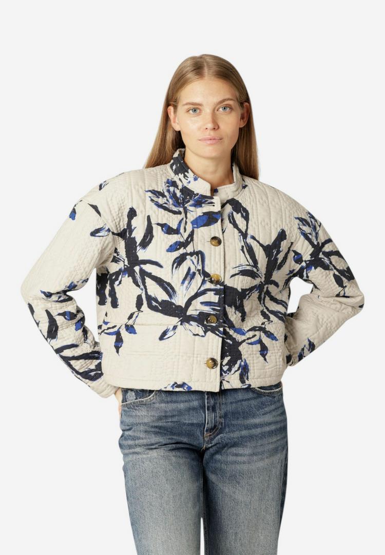Ilse Jacobsen Ilse Jacobsen QUILTTO01P Steppjacke Damen - Beige Artsy Stroke Flower - 0 | SportScheck
