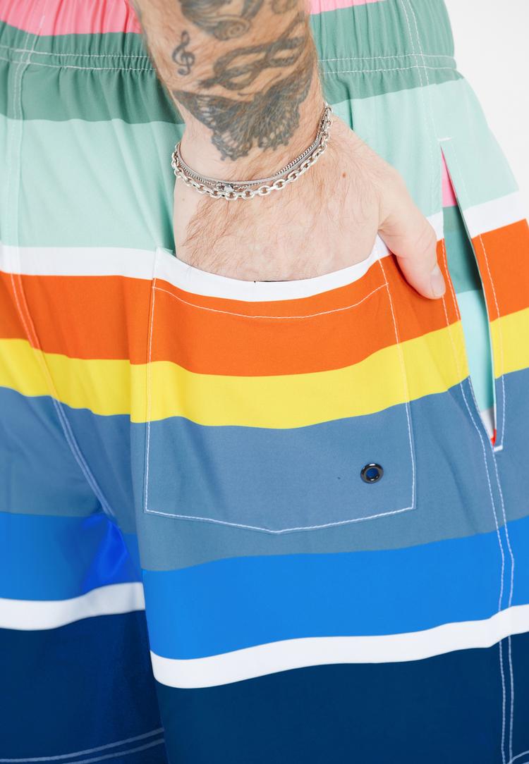 Cruz Cruz Toby Badehose Herren - Print 3624 Rainbow Stripe - 2 | SportScheck