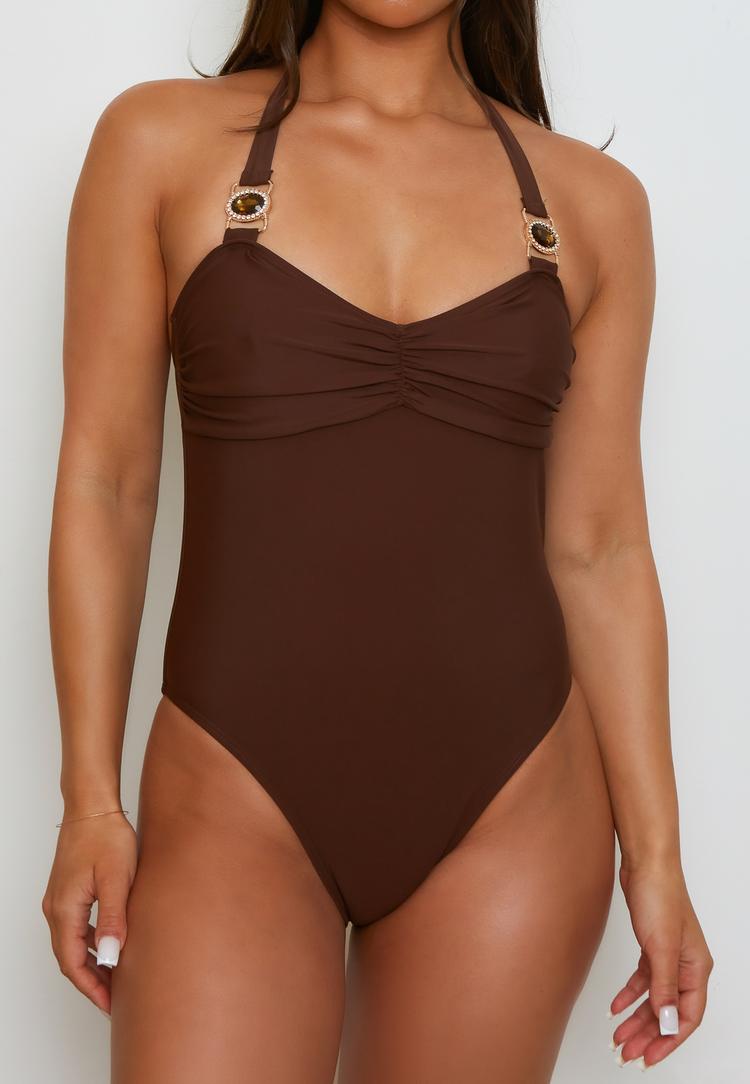 Moda Minx Moda Minx Amour Rouched Badeanzug Damen - Coffee - 0 | SportScheck