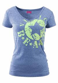 VENICE BEACH Strandshirt T-Shirt Damen - blau-meliert