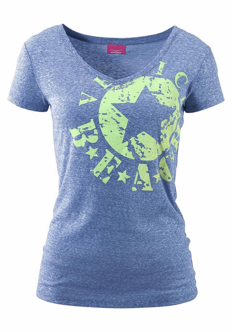 VENICE BEACH VENICE BEACH Strandshirt T-Shirt Damen - blau-meliert - 0 | SportScheck