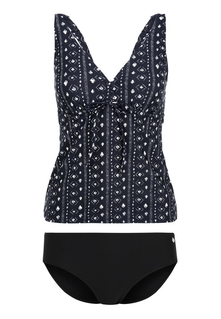 Lascana Lascana B&uuml;gel-Tankini Bikini Set Damen - schwarz-creme - 0 | SportScheck