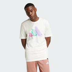 Rückansicht von adidas Lounge Ice Graphic T-Shirt T-Shirt Herren Off White