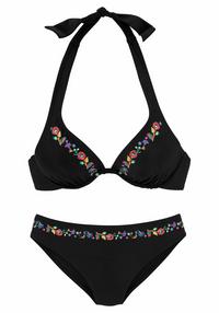 Buffalo B&uuml;gel-Bikini Bikini Set Damen - schwarz-bestickt