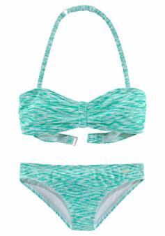 VENICE BEACH Bandeau-Bikini Bikini Set Damen mint-weiß
