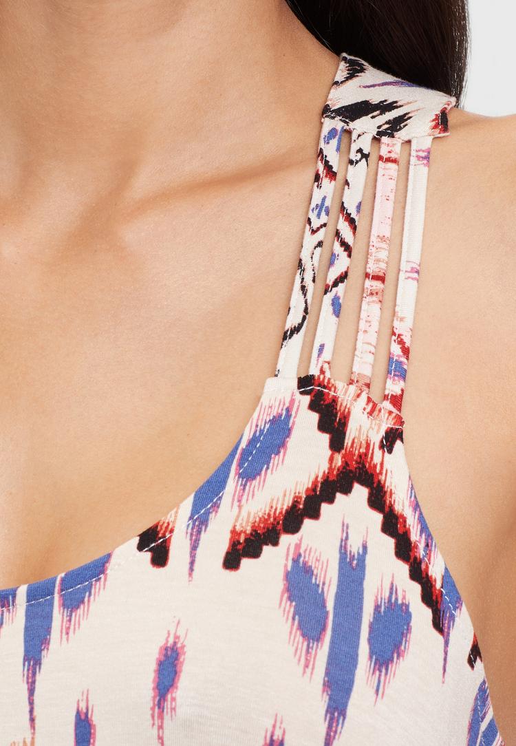 Buffalo Buffalo Strandkleid Tr&auml;gerkleid Damen - creme-bedruckt - 0 | SportScheck