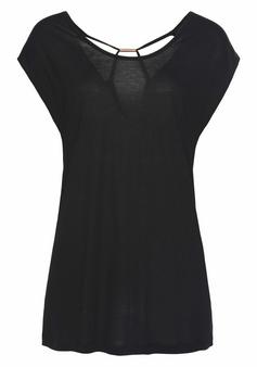 Lascana Rundhalsshirt T-Shirt Damen schwarz