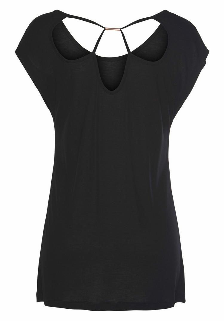 Lascana Lascana Rundhalsshirt T-Shirt Damen - schwarz - 0 | SportScheck