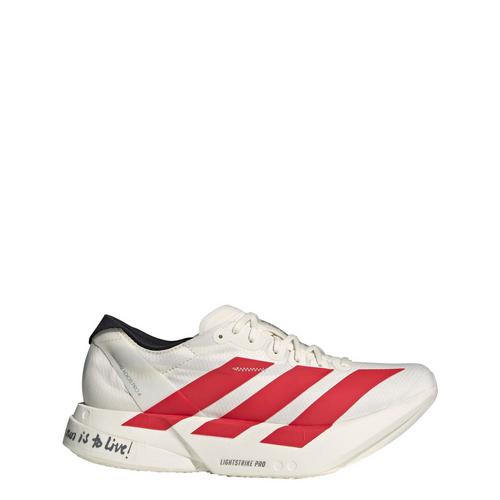 Rückansicht von adidas Adizero Adios Pro 4 Laufschuh Laufschuhe Damen Off White / Better Scarlet / Core Black