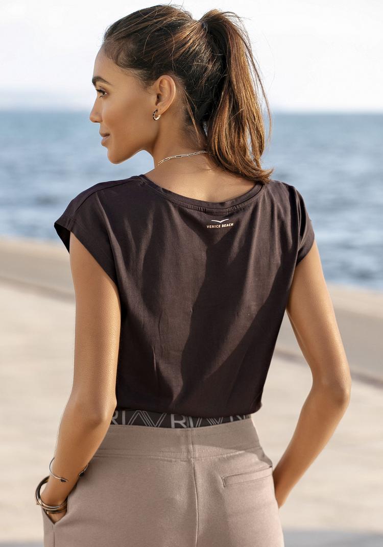 VENICE BEACH VENICE BEACH Kurzarmshirt T-Shirt Damen - dunkelbraun - 3 | SportScheck