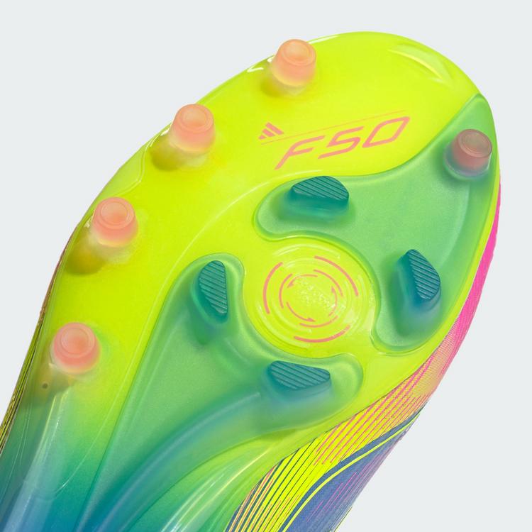 adidas adidas F50 Elite Laceless AG Fu&szlig;ballschuh Fu&szlig;ballschuhe - Blue Fusion / Lucid Lemon / Lucid Pink - 6 | SportScheck