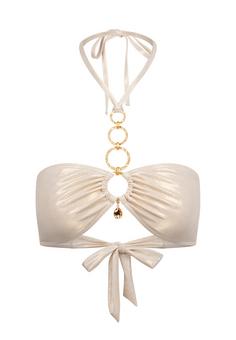 Moda Minx Kos Pendant Hoop Bikini Oberteil Damen Beige