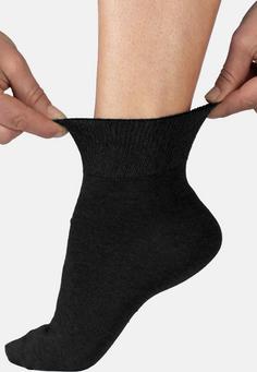Rückansicht von Black Snake 6 Pack Diabetiker Socken Kurzschaft Freizeitsocken Schwarz