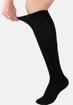 Rückansicht von Black Snake 3 Pack Diabetiker Kniestrümpfe Freizeitsocken Schwarz