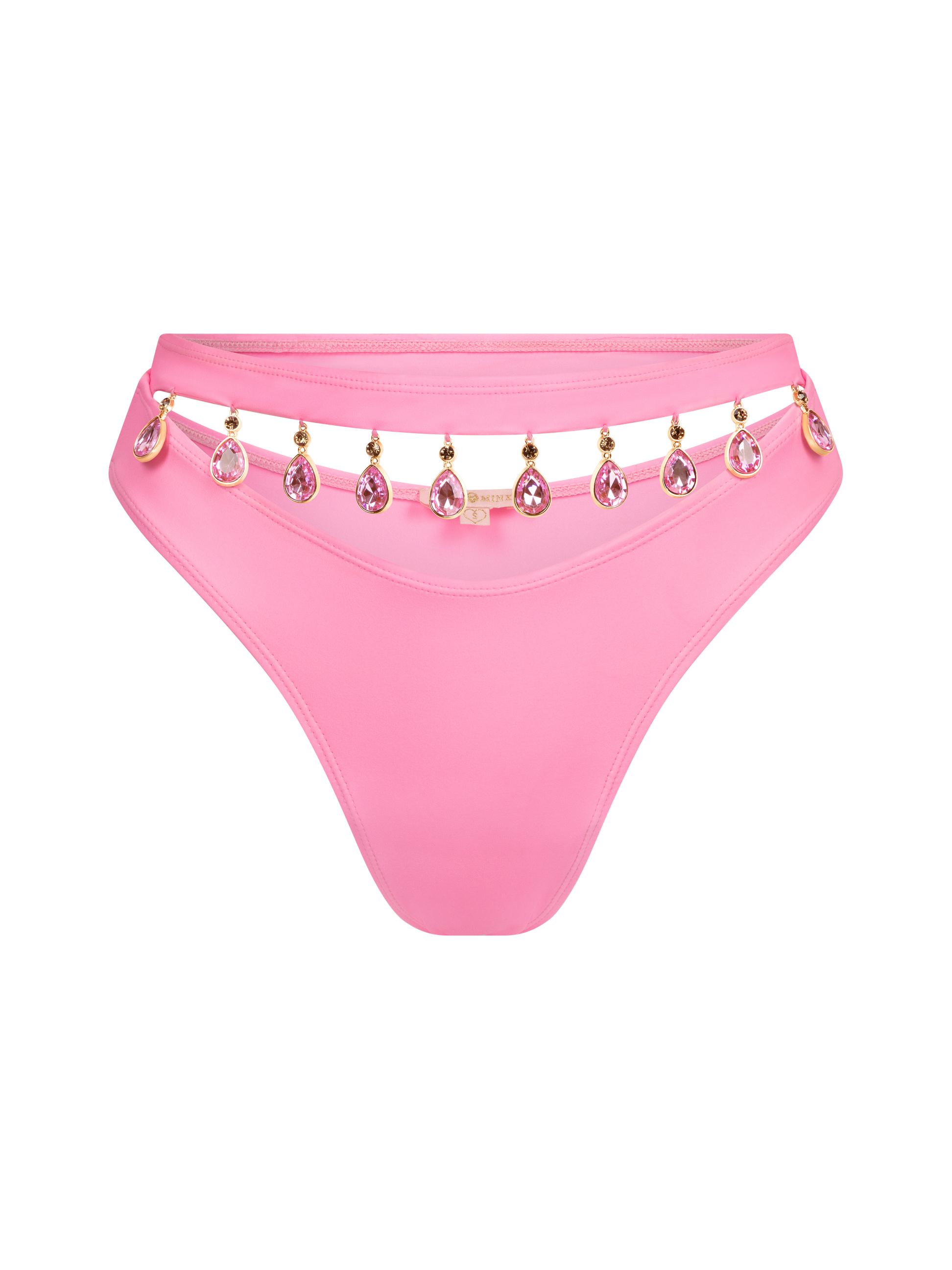 Moda Minx Hera Droplet Cut Out High Waist Bikini Hose Damen - Pink