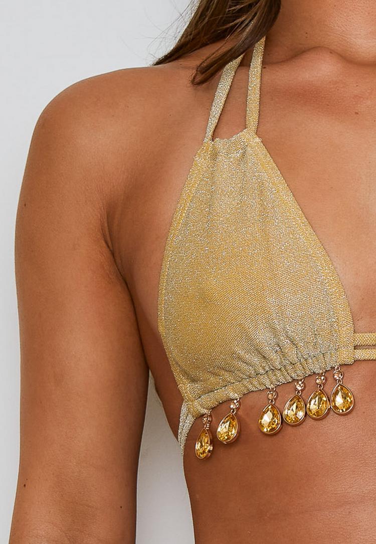 Moda Minx Moda Minx Lumiere Droplet Bikini Oberteil Damen - Gold - 0 | SportScheck