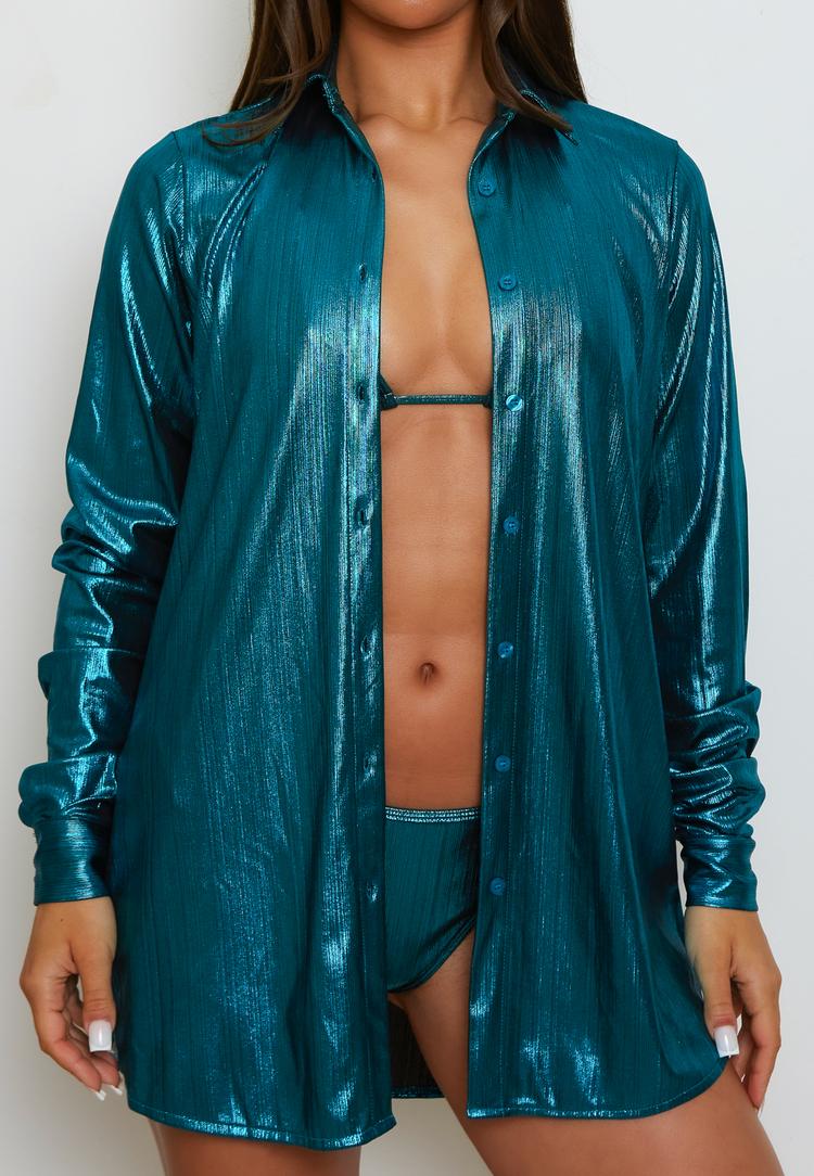 Moda Minx Moda Minx Shimmering Lights Langarmbluse Damen - Sapphire - 1 | SportScheck