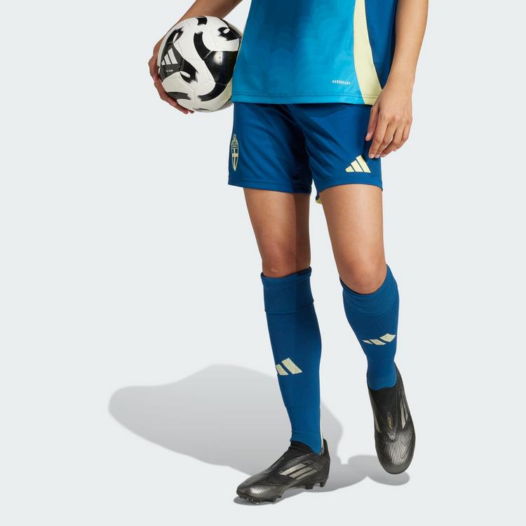 adidas adidas Schweden 25 Frauenteam Ausw&auml;rtsshorts Fu&szlig;ballshorts Damen - Legend Marine - 0 | SportScheck