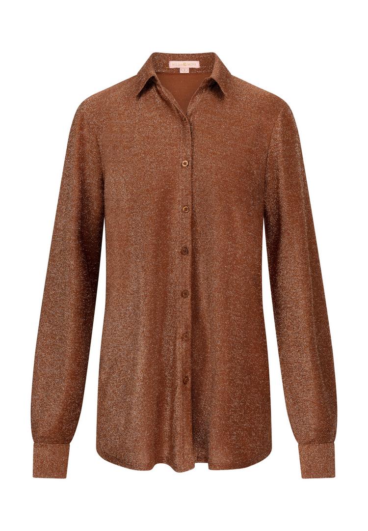 Moda Minx Moda Minx Lumiere Langarmbluse Damen - Caramel - 0 | SportScheck