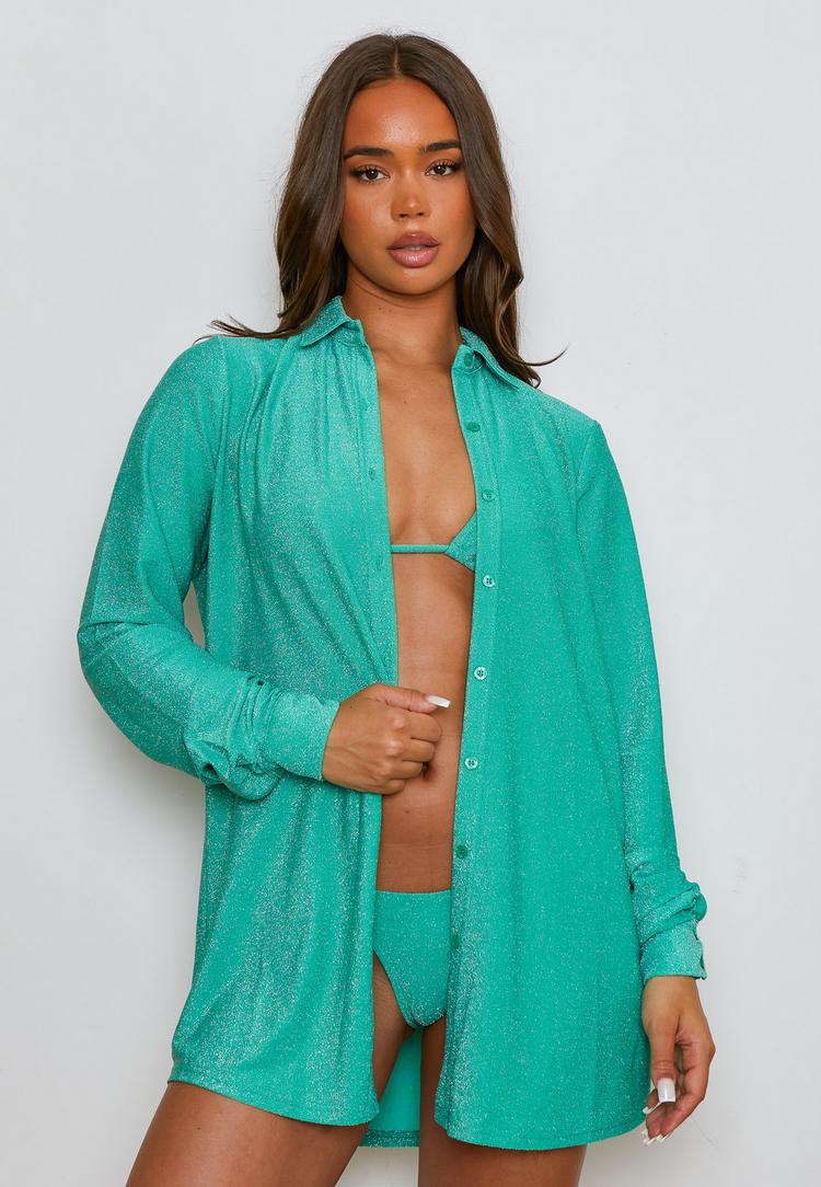 Moda Minx Moda Minx Lumiere Langarmbluse Damen - Sea Green - 0 | SportScheck