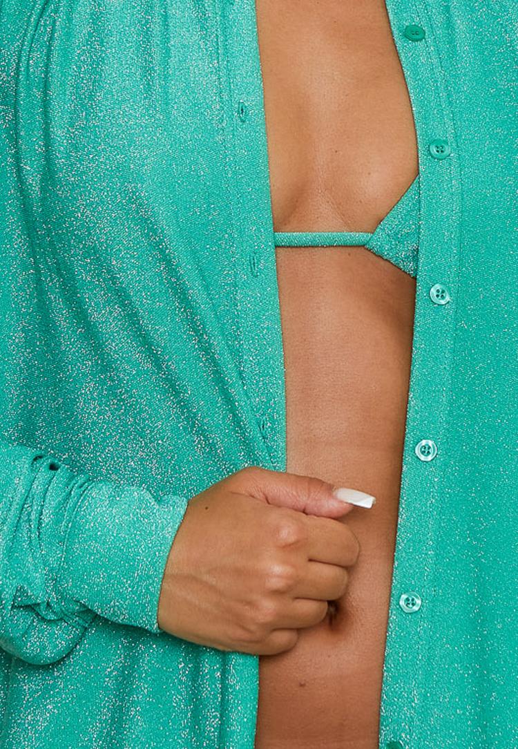 Moda Minx Moda Minx Lumiere Langarmbluse Damen - Sea Green - 0 | SportScheck