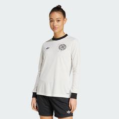 Rückansicht von adidas DFB Anniversary Long Sleeve Trikot Fanshirt Damen Cloud White / Black