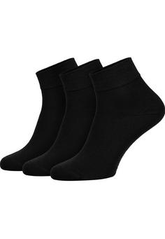 Black Snake 3 Pack Socken Kurzschaft Bambus Viskose Freizeitsocken Schwarz