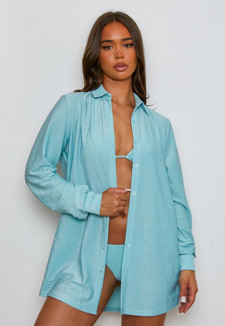 Moda Minx Moda Minx Lumiere Langarmbluse Damen - Powder Blue - 0 | SportScheck