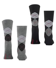 Rückansicht von Burlington Everyday Argyle SO 2-Pack Freizeitsocken Herren light greymel. (3390)