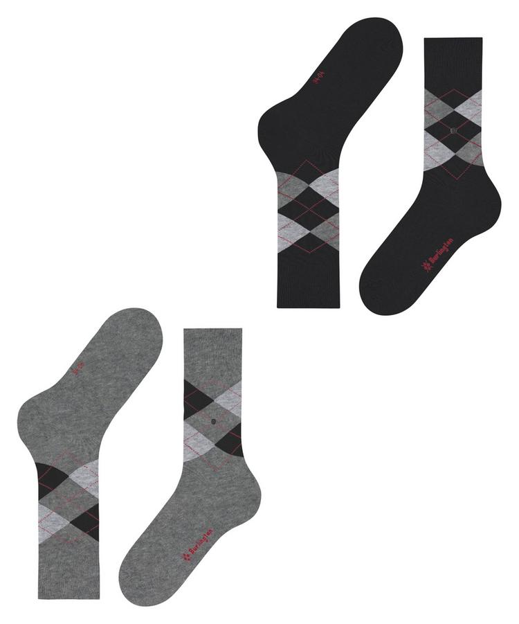Burlington Burlington Everyday Argyle SO 2-Pack Socken Herren - light greymel. (3390) - 2 | SportScheck