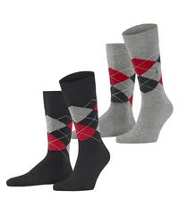 Burlington Everyday Argyle SO 2-Pack Socken Herren - oil mel. (3986)