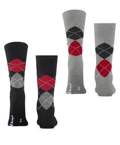Rückansicht von Burlington Everyday Argyle SO 2-Pack Freizeitsocken Herren oil mel. (3986)