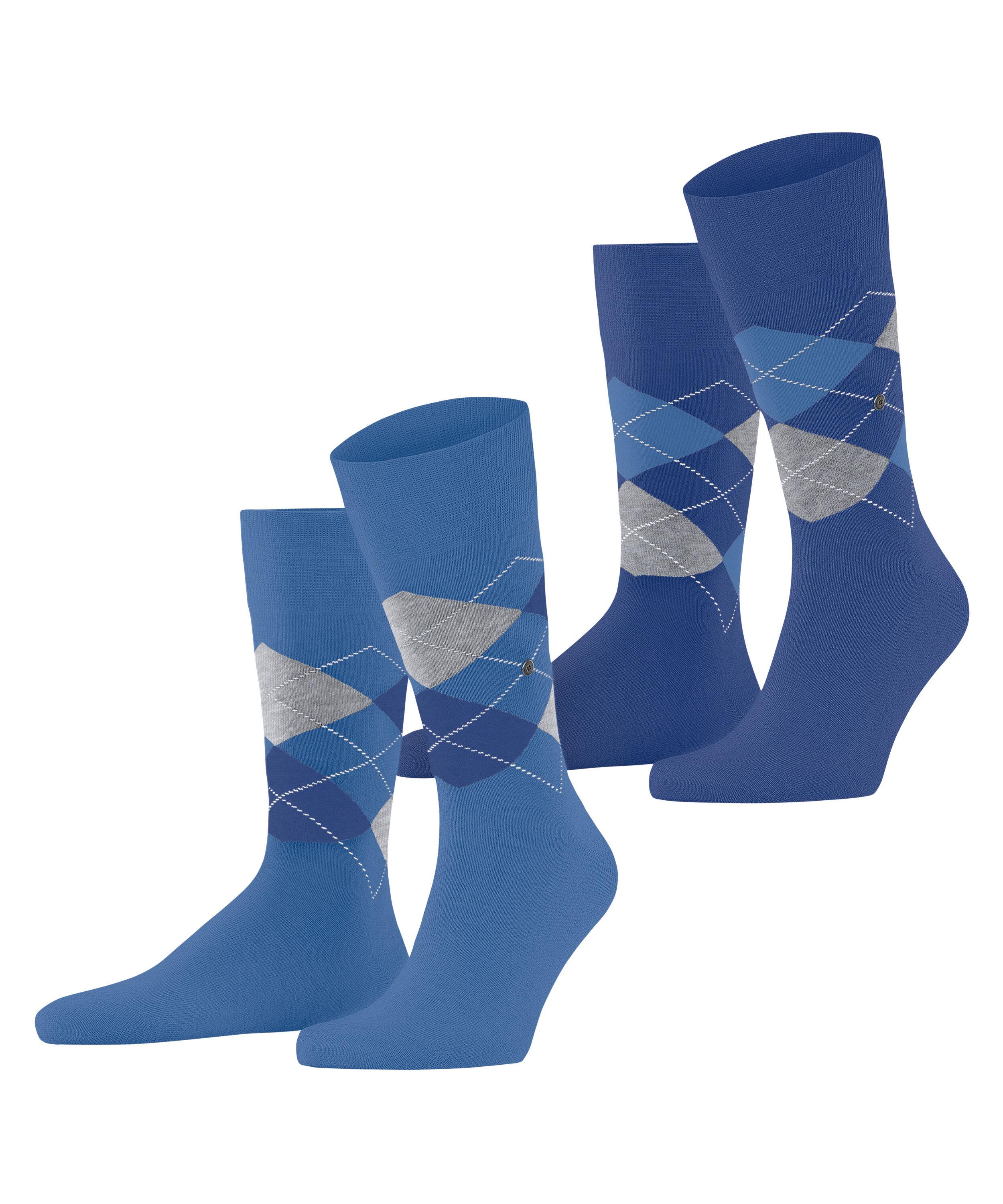 Burlington Everyday Argyle SO 2-Pack Socken Herren - cornflower blue (6337)