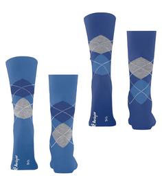 Rückansicht von Burlington Everyday Argyle SO 2-Pack Freizeitsocken Herren cornflower blue (6337)