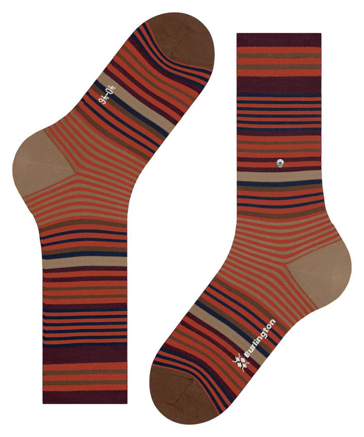 Burlington Burlington Stripe SO Socken Herren - sunset (8038) - 2 | SportScheck