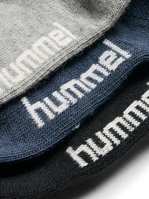 Rückansicht von hummel SORA 3-PACK SOCK Freizeitsocken Kinder BLACK/GREY MELANGE/BLUE NIGHTS