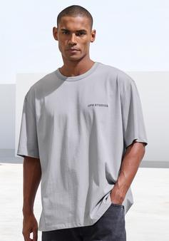 Rückansicht von Copenhagen Studios T-Shirt T-Shirt Herren graublau