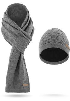 normani Yuma Set Mütze, Schal und Handschuhe Grau