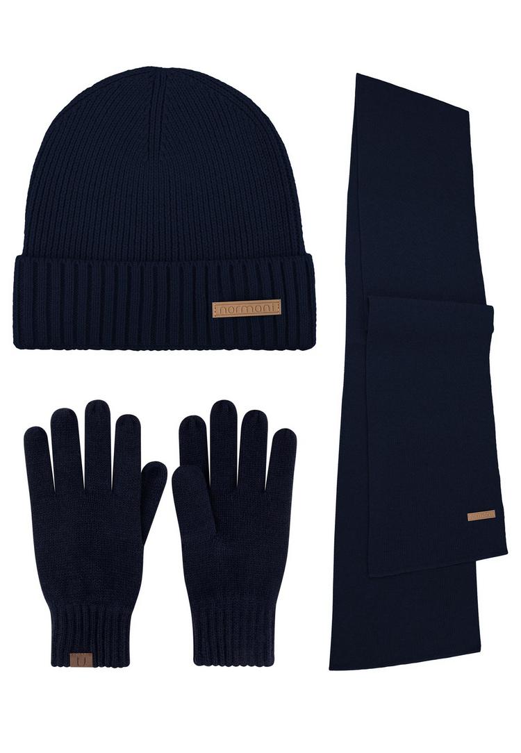 normani normani Yuma Set M&uuml;tze, Schal und Handschuhe - Navy - 0 | SportScheck