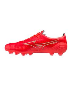 Rückansicht von Mizuno Alpha Elite FG Mugen Fußballschuhe rotweissgelb