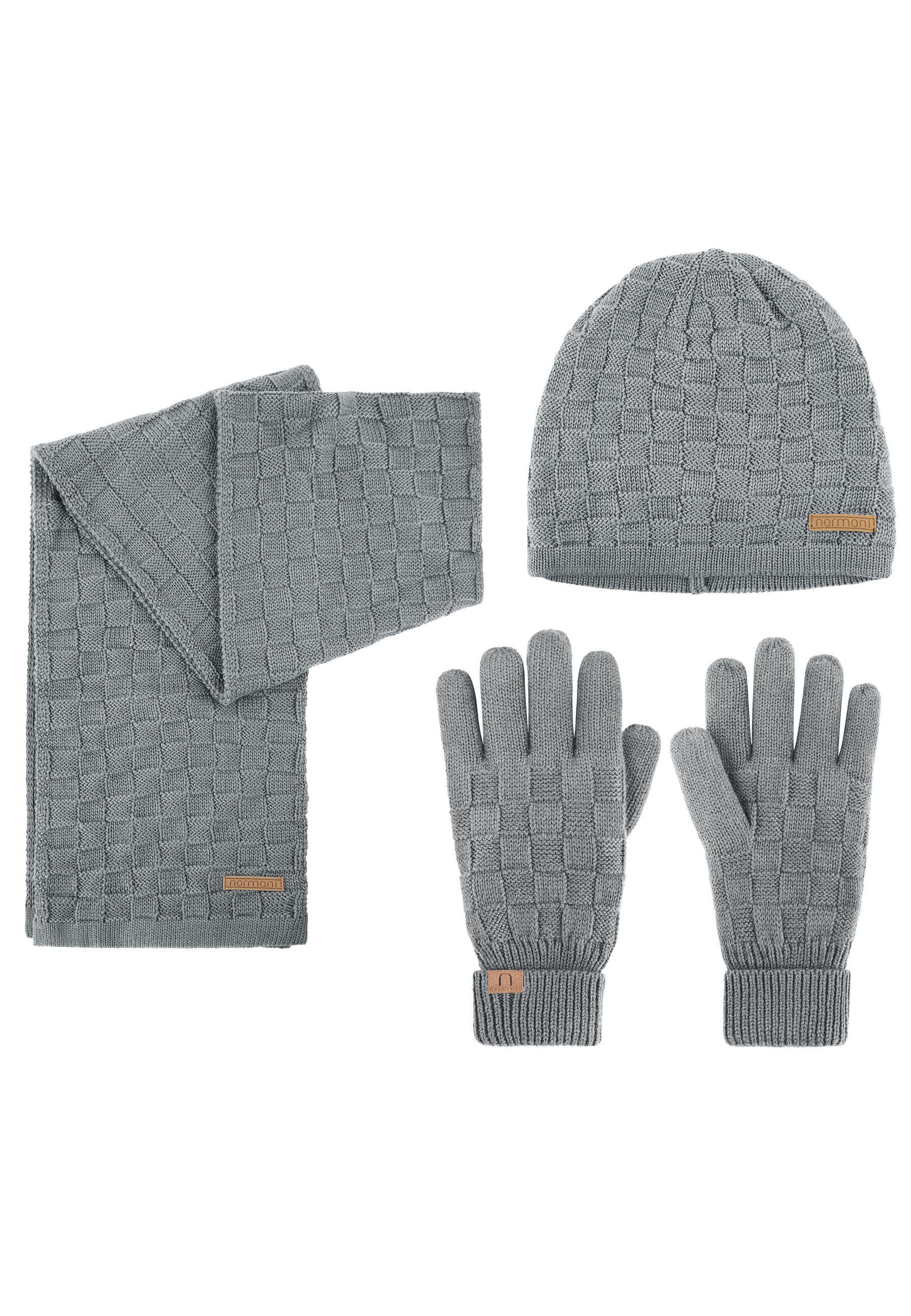 normani Yuma Set M&uuml;tze, Schal und Handschuhe - Grau