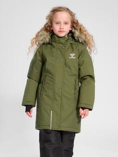 Rückansicht von hummel hmlALMA TEX COAT Trainingsjacke Kinder OLIVE NIGHT