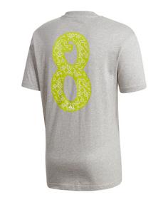 Rückansicht von adidas Athletics Lucky 8 Graphic T-Shirt Funktionsshirt Herren grau