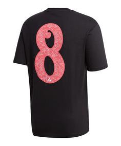 Rückansicht von adidas Athletics Lucky 8 Graphic T-Shirt Funktionsshirt Herren schwarz